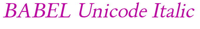 BABEL Unicode Italic